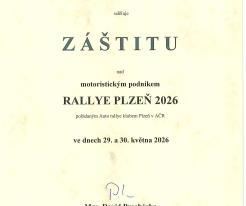 Starosta MO Plzeň 3 poskytl záštitu XX. Lak Racing Rallye Plzeň 2026